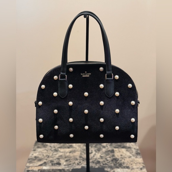 Kate Spade Reiley Laurel Way Velvet Pearl Handbag - Picture 2 of 16